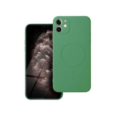 Husa Spate Magsafe Compatibila Cu iPhone 12, Protectie Camera, Microfibra La Interior, Verde